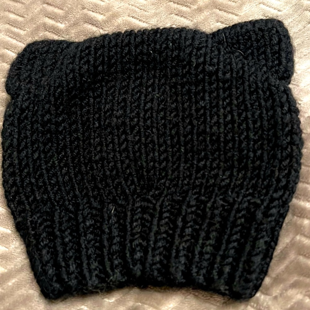 Hand made cat ears black beanie